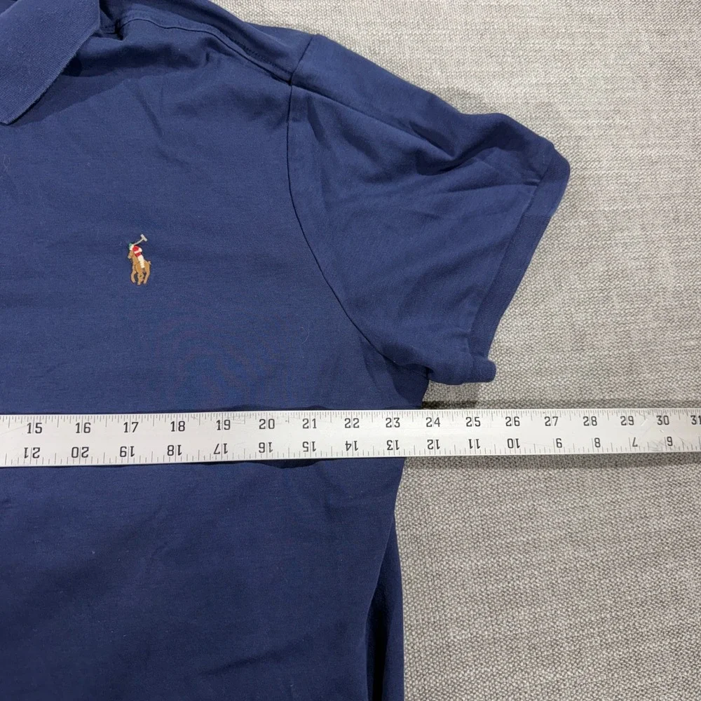 Polo Ralph Lauren Polo Shirt Mens XXL Navy Blue Excellent Custom Slim Fit Pony